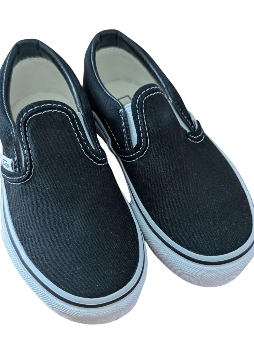Vans Kids NWT Classic Slip-On Black Canvas Shoes - Picture 2 of 4